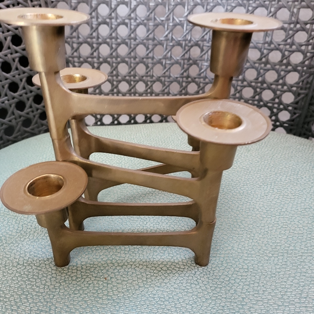 MID-CENTURY Modern Brass Articulating Danish Candle Holder - Picture 12 of 14